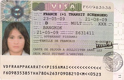 Image result for mẫu visa pháp
