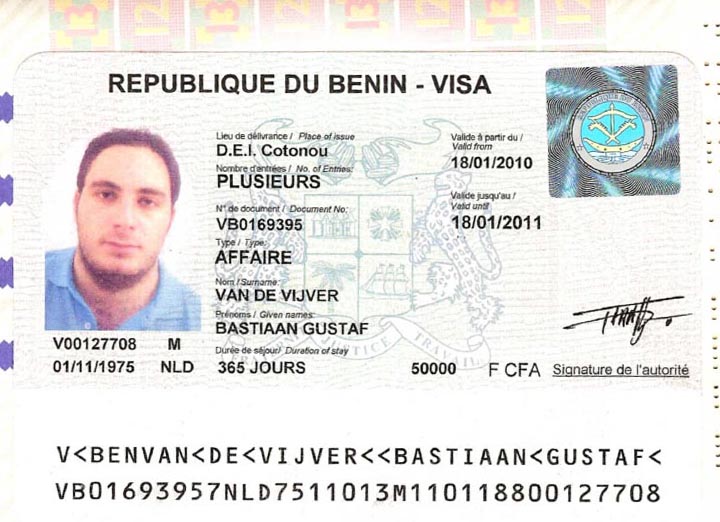 Visa bénin chine