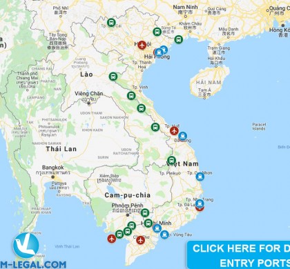 List of ports that allow foreigners to enter Vietnam with E-Visa