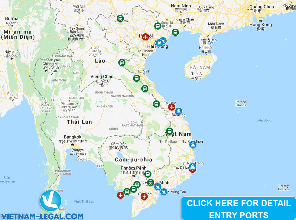 List of ports that allow foreigners to enter Vietnam with E-Visa