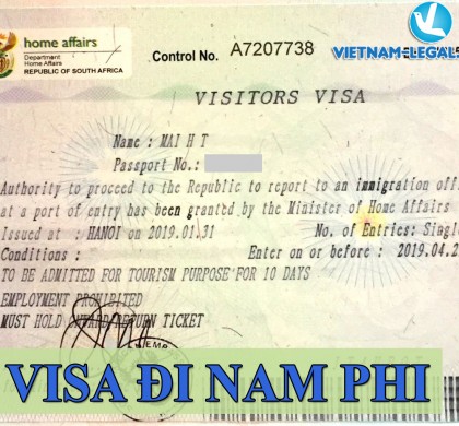 KẾT QUẢ VISA NAM PHI DU LỊCH NHẬP CẢNH THÁNG 3 NĂM 2019