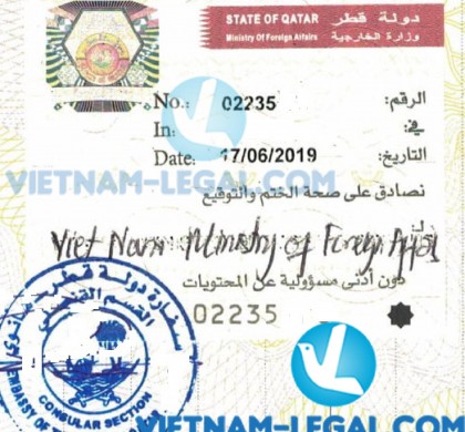 Legalization Result of Vietnamese Document for use in Qatar, June 2019