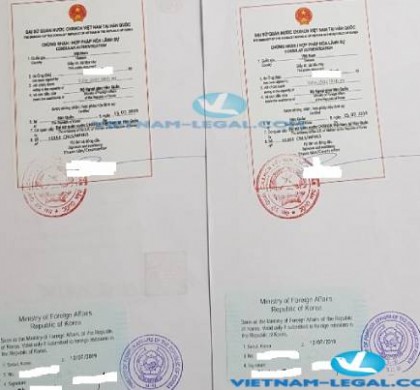 Legalization Result of Korean Document for use in Vietnam  July, 2019