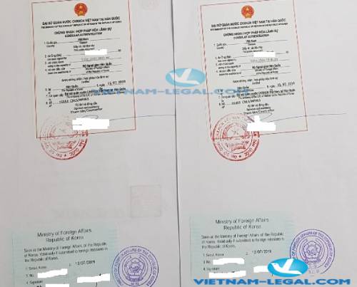 Legalization Result of Korean Document for use in Vietnam  July, 2019