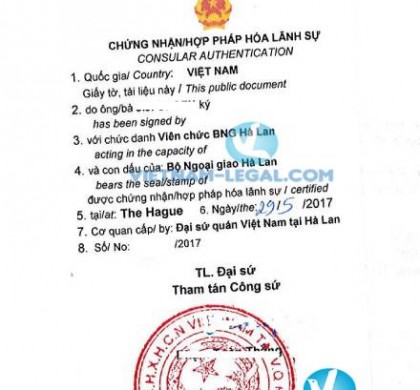 Kết Quả Hợp Pháp Hóa Giấy Tờ Hà Lan Sử Dụng Tại Việt Nam