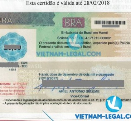 Legalization Result of Brazil Document for use in Vietnam