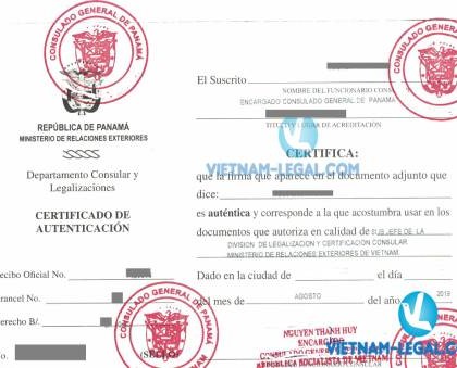Kết Quả Chứng Nhận Lãnh Sự Giấy Tờ Việt Nam Sử Dụng Tại Panama Tháng 8, 2019