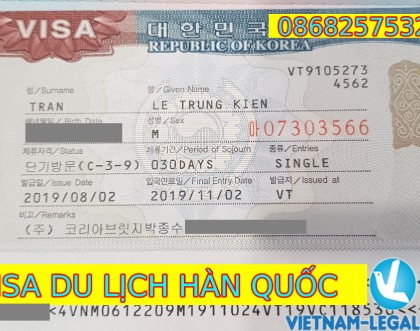 KẾT QUẢ VISA DU LỊCH HÀN QUỐC NHẬP CẢNH THÁNG 8 NĂM 2019