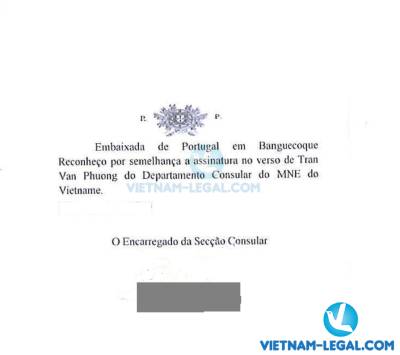 Legalization Result of Vietnamese Birth Certificate for use in Portugal