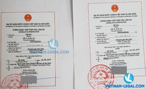 Legalization Result of Korean Contract for use in Vietnam September, 2019