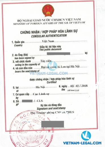 Legalization Result of Police Certificate from Ireland for use in Vietnam