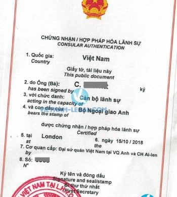 Kết Quả Hợp Pháp Hóa Xác Nhận Chuyên Gia Anh Quốc Sử Dụng Tại Việt Nam Tháng 10, 2018