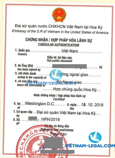 Kết Quả Hợp Pháp Hóa Xác Nhận Độc Thân Bang Carolina, Mỹ Sử Dụng Tại Việt Nam tháng 10, 2018