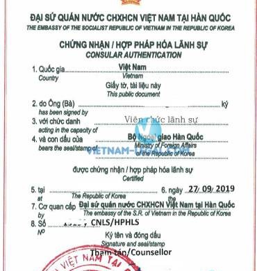 Legalization Result of Korean Driving Licence for use in Vietnam September, 2019