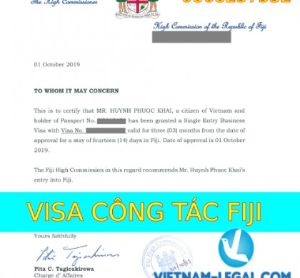 KẾT QUẢ VISA CÔNG TÁC FIJI, NHẬP CẢNH THÁNG 10 NĂM 2019