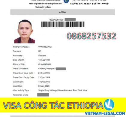 KẾT QUẢ VISA CÔNG TÁC ETHIOPIA, NHẬP CẢNH THÁNG 12 NĂM 2019