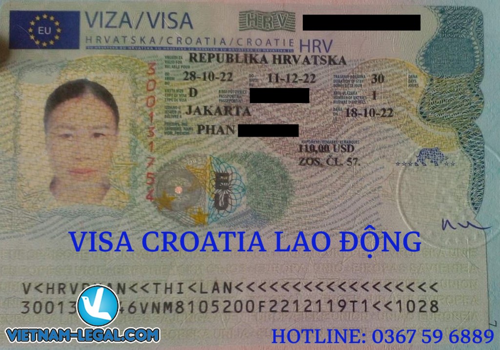 visa đi croatia lao động