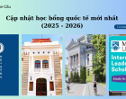 Cập nhật học bổng quốc tế mới nhất (2025 – 2026)